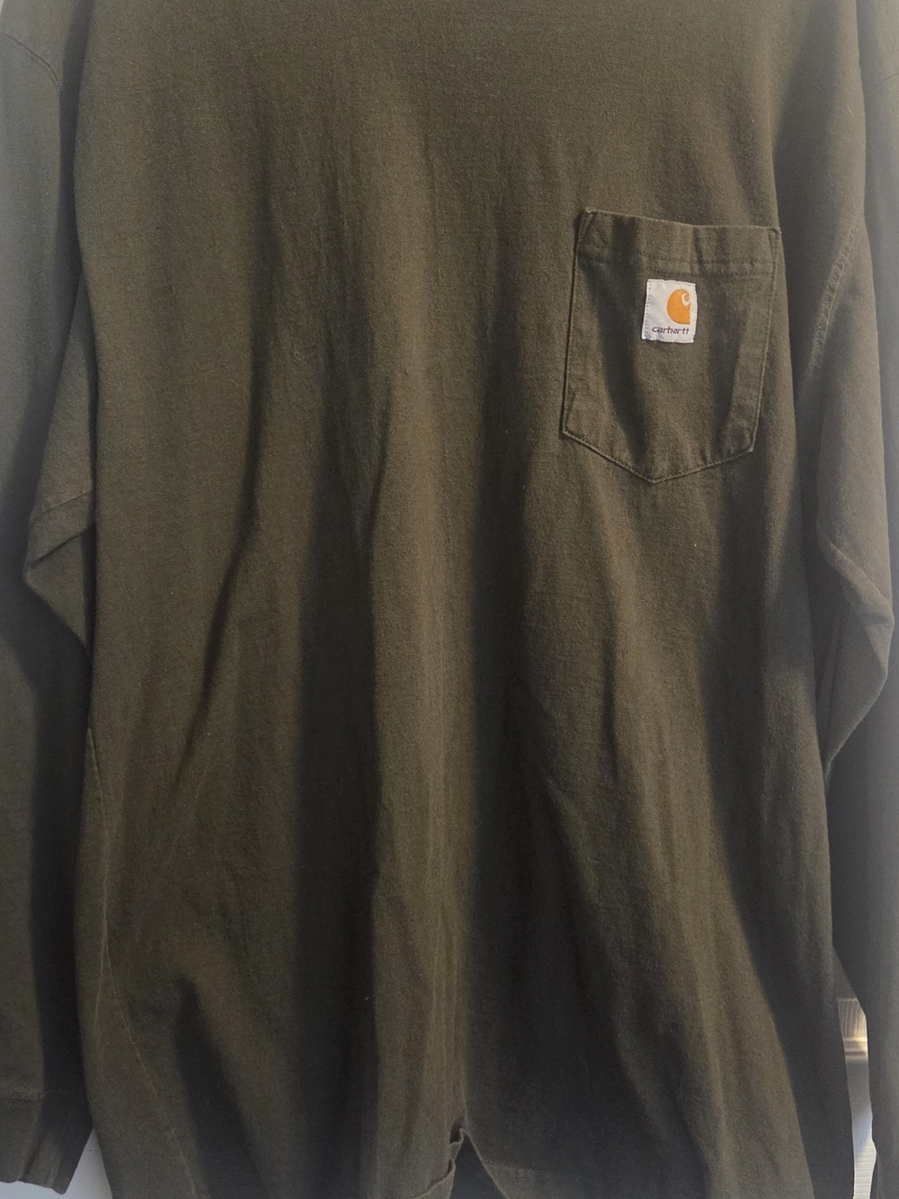 Carhartt Men's Olive Green Pocket Long-Sleeve Shirt Mens XL